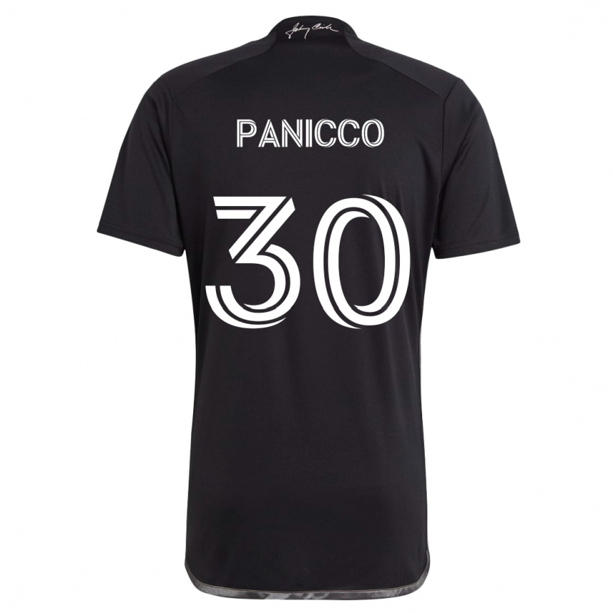 Men Football Elliot Panicco #30 Black Away Jersey 2024/25 T-Shirt Za