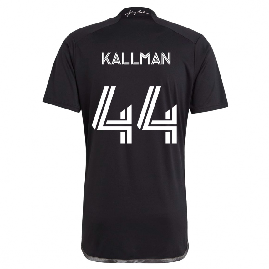 Men Football Brent Kallman #44 Black Away Jersey 2024/25 T-Shirt Za