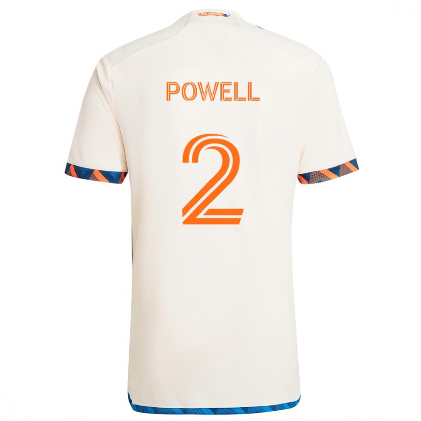 Men Football Alvas Powell #2 White Orange Away Jersey 2024/25 T-Shirt Za