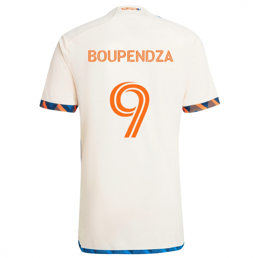 Men Football Aaron Boupendza #9 White Orange Away Jersey 2024/25 T-Shirt Za