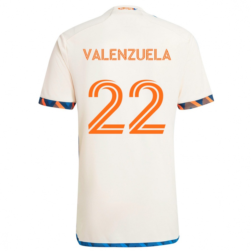 Men Football Gerardo Valenzuela #22 White Orange Away Jersey 2024/25 T-Shirt Za