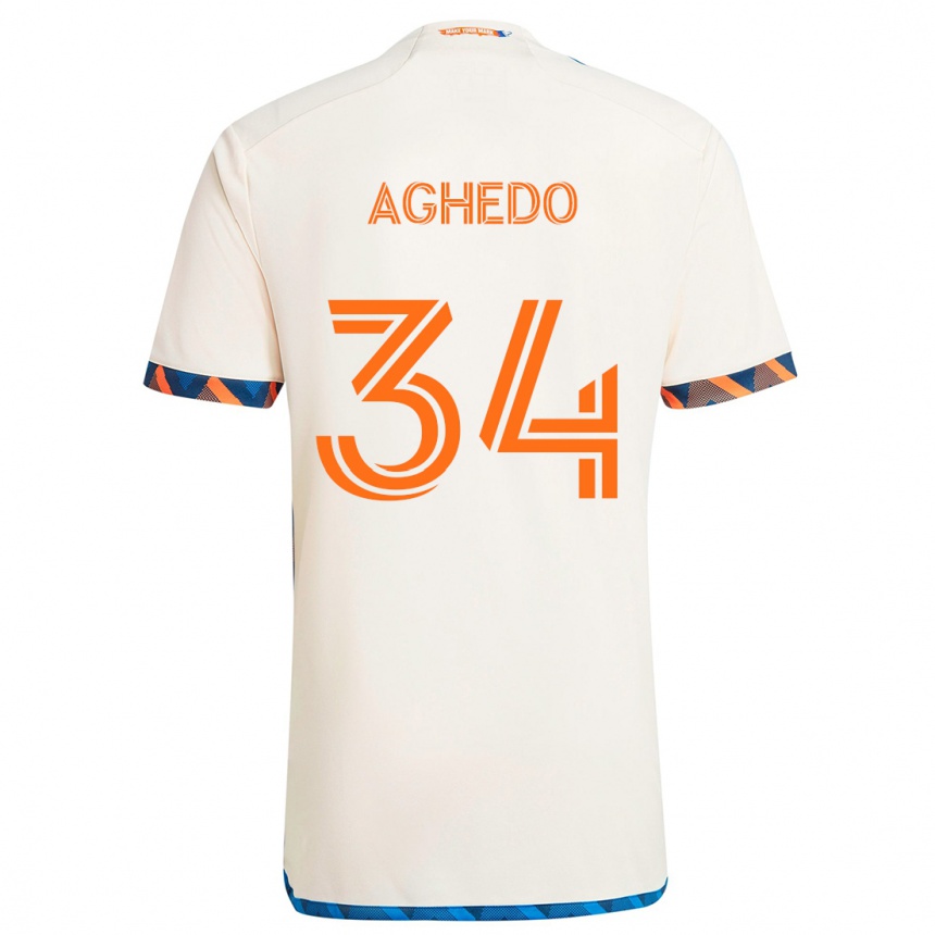 Men Football London Aghedo #34 White Orange Away Jersey 2024/25 T-Shirt Za