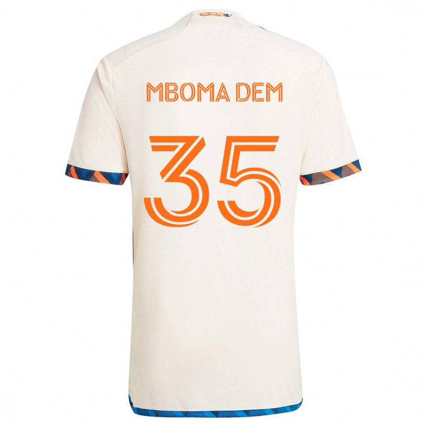 Men Football Kenji Mboma Dem #35 White Orange Away Jersey 2024/25 T-Shirt Za