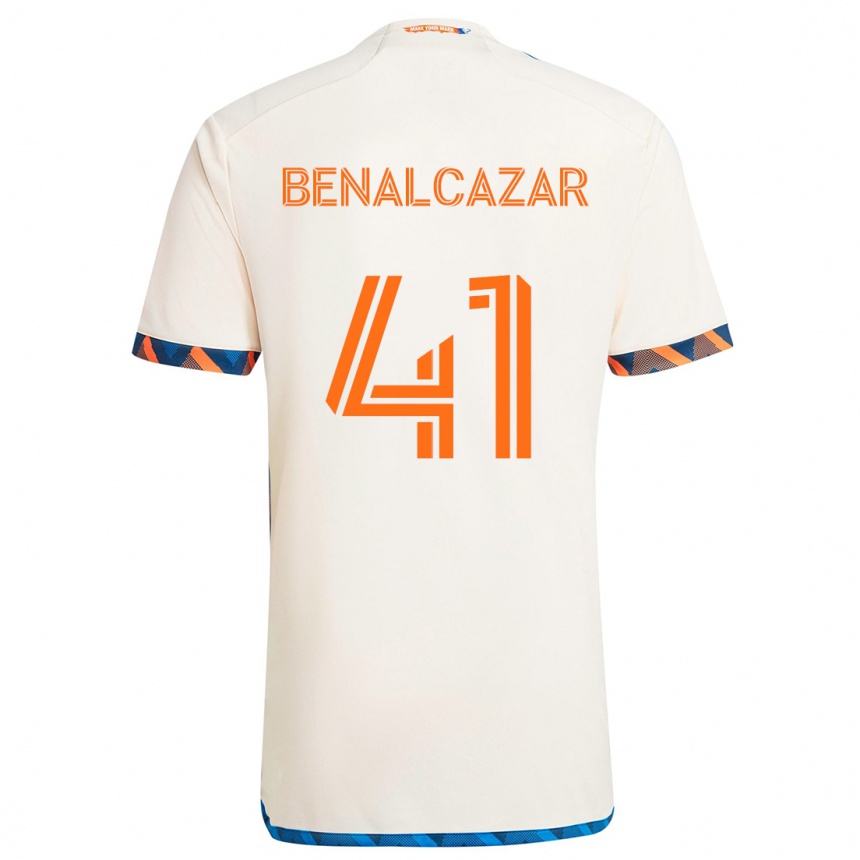 Men Football Nico Benalcázar #41 White Orange Away Jersey 2024/25 T-Shirt Za