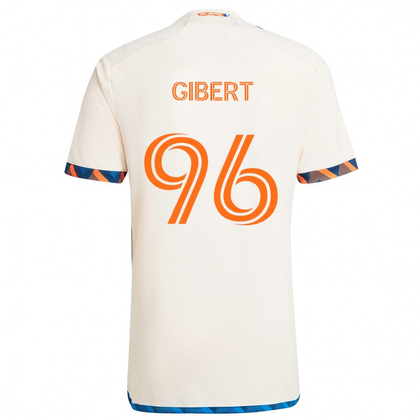 Men Football Gaël Gibert #96 White Orange Away Jersey 2024/25 T-Shirt Za