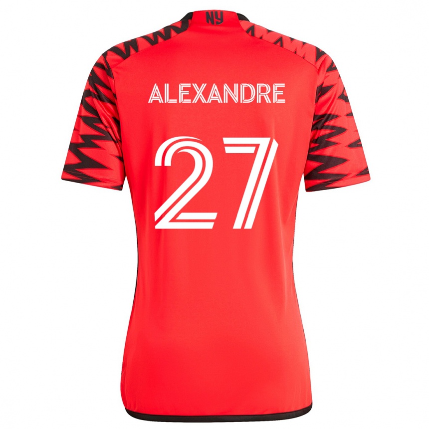 Men Football Davi Alexandre #27 Red Black White Away Jersey 2024/25 T-Shirt Za