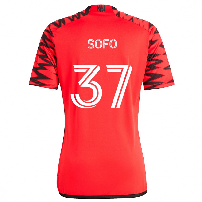 Men Football Mohammed Sofo #37 Red Black White Away Jersey 2024/25 T-Shirt Za