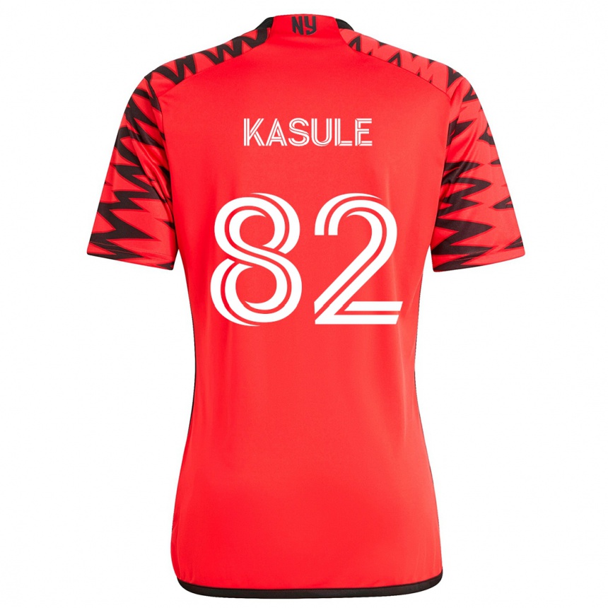 Men Football Ibrahim Kasule #82 Red Black White Away Jersey 2024/25 T-Shirt Za