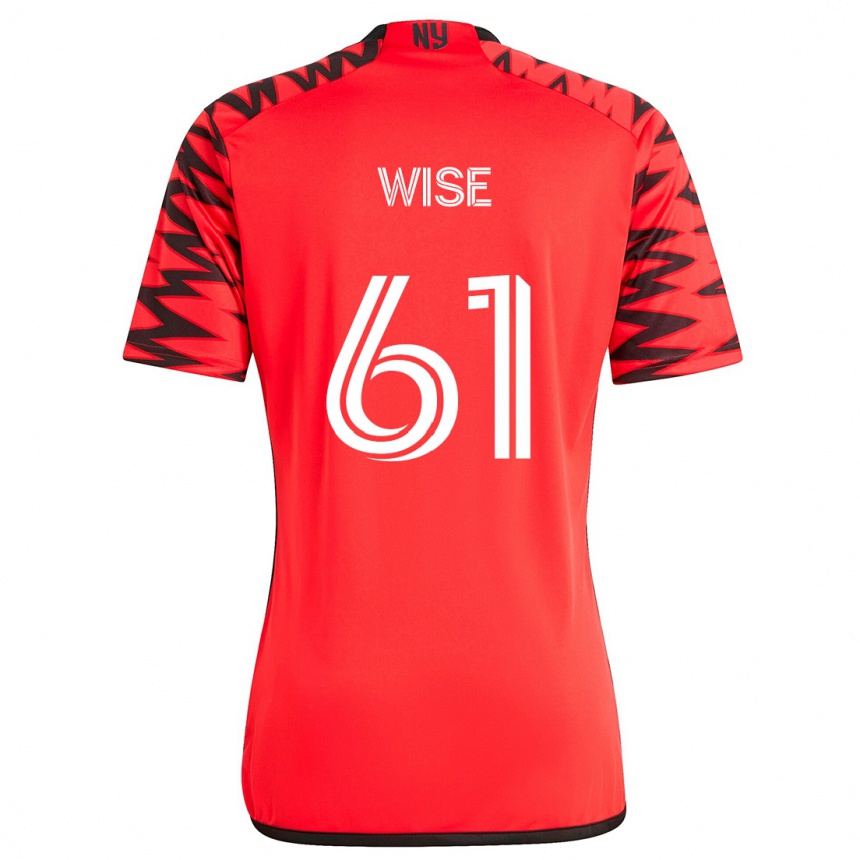 Men Football Henry Wise #61 Red Black White Away Jersey 2024/25 T-Shirt Za