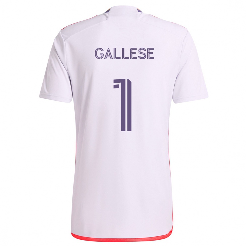 Men Football Pedro Gallese #1 White Red Purple Away Jersey 2024/25 T-Shirt Za