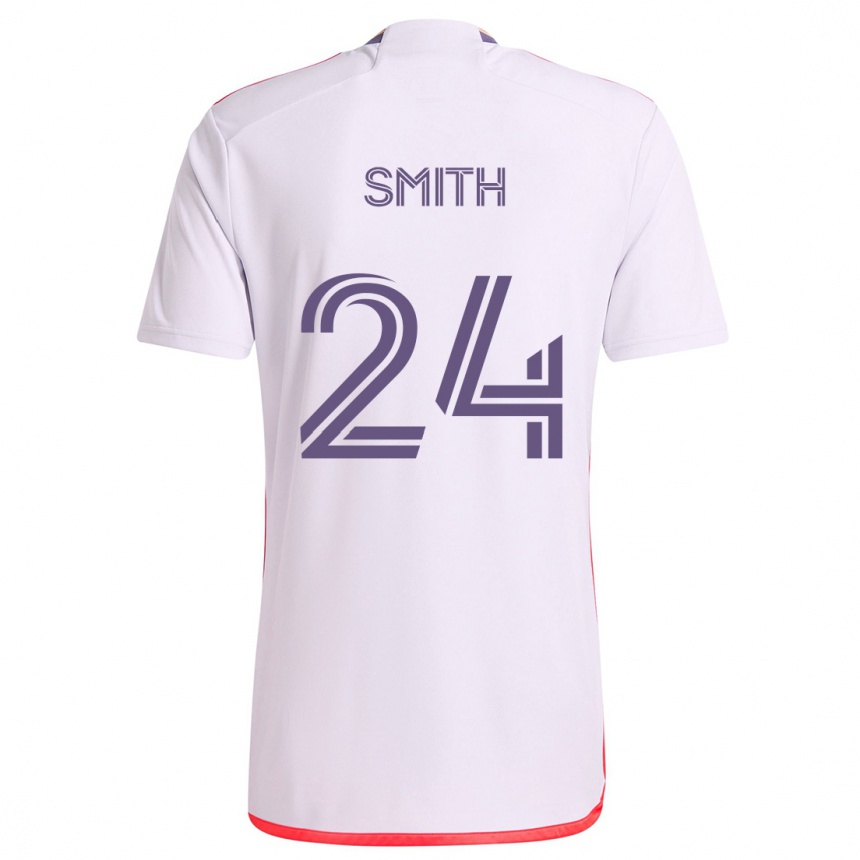 Men Football Kyle Smith #24 White Red Purple Away Jersey 2024/25 T-Shirt Za