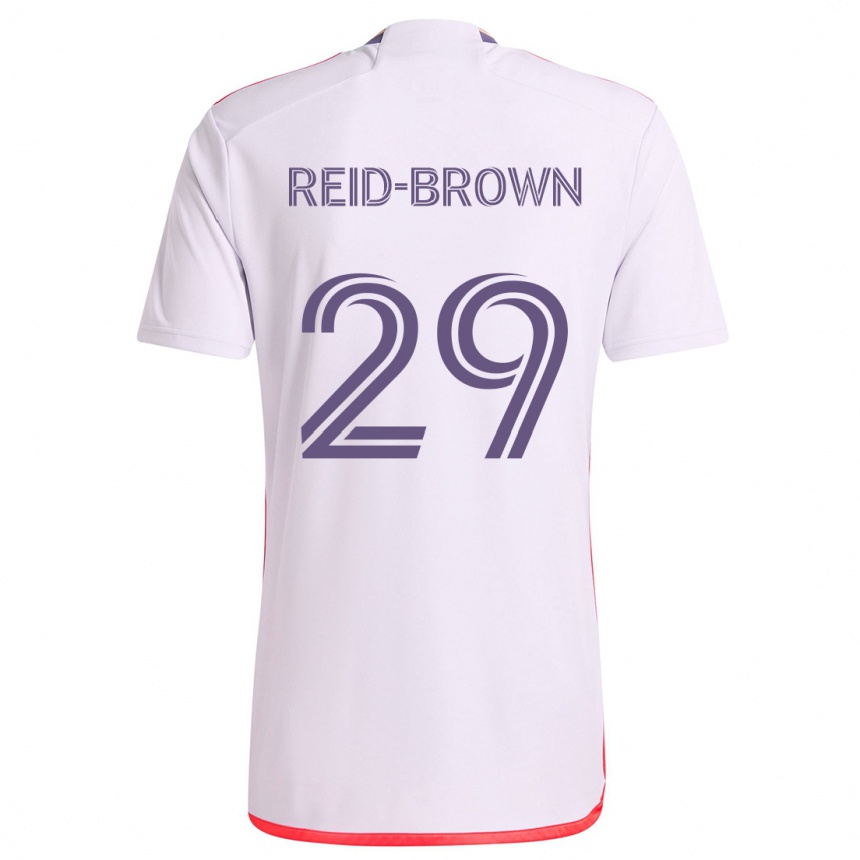 Men Football Tahir Reid-Brown #29 White Red Purple Away Jersey 2024/25 T-Shirt Za