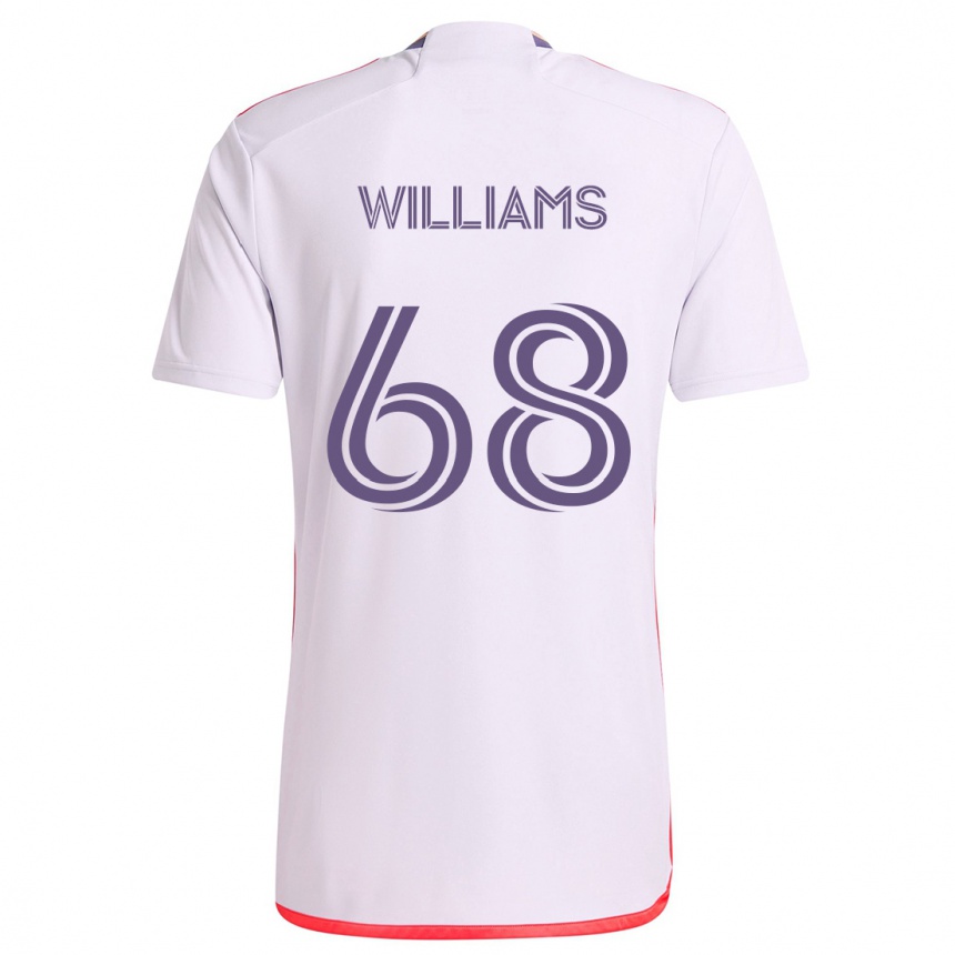 Men Football Thomas Williams #68 White Red Purple Away Jersey 2024/25 T-Shirt Za