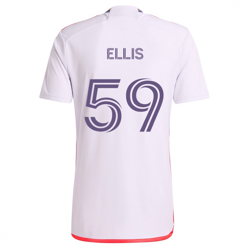 Men Football Justin Ellis #59 White Red Purple Away Jersey 2024/25 T-Shirt Za