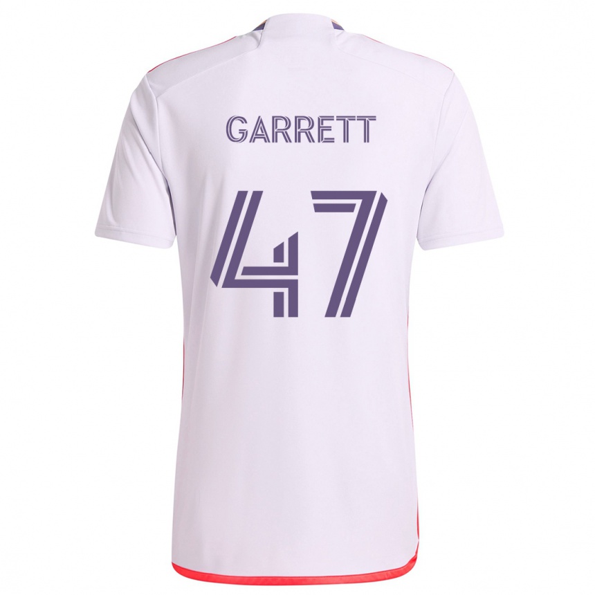 Men Football Ian Garrett #47 White Red Purple Away Jersey 2024/25 T-Shirt Za