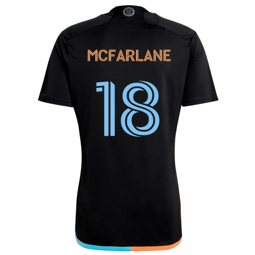 Men Football Christian Mcfarlane #18 Black Orange Blue Away Jersey 2024/25 T-Shirt Za