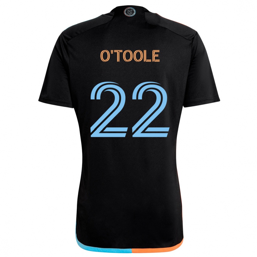 Men Football Kevin O'toole #22 Black Orange Blue Away Jersey 2024/25 T-Shirt Za