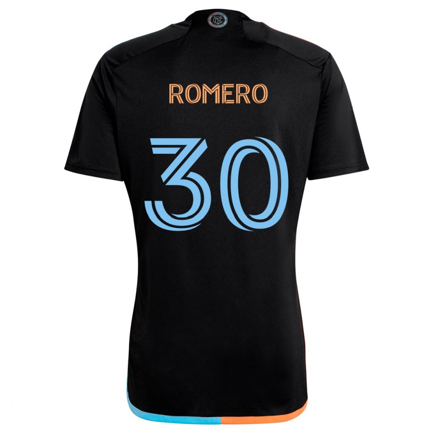 Men Football Tomás Romero #30 Black Orange Blue Away Jersey 2024/25 T-Shirt Za