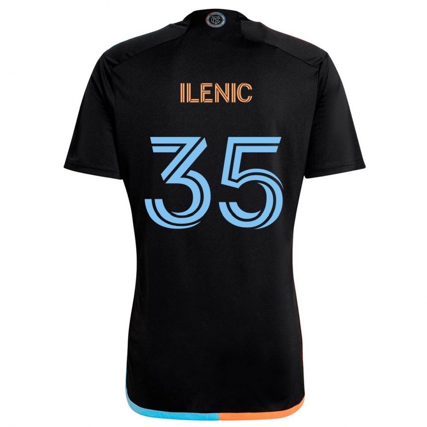 Men Football Mitja Ilenic #35 Black Orange Blue Away Jersey 2024/25 T-Shirt Za