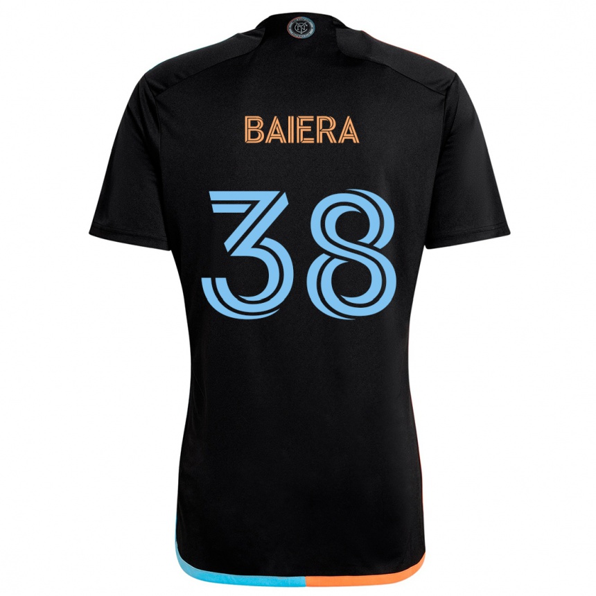 Men Football Drew Baiera #38 Black Orange Blue Away Jersey 2024/25 T-Shirt Za