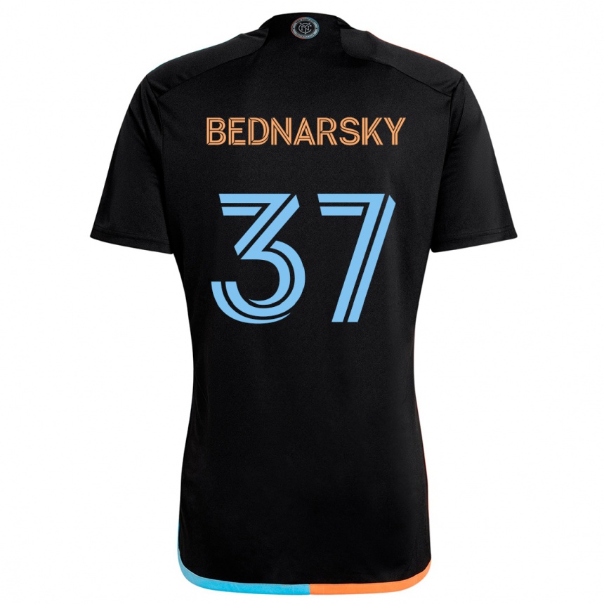 Men Football Stevo Bednarsky #37 Black Orange Blue Away Jersey 2024/25 T-Shirt Za