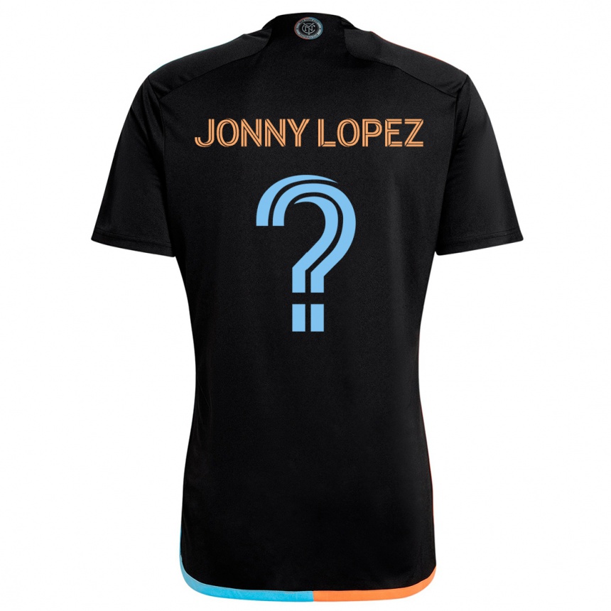 Men Football Jonny Lopez #0 Black Orange Blue Away Jersey 2024/25 T-Shirt Za