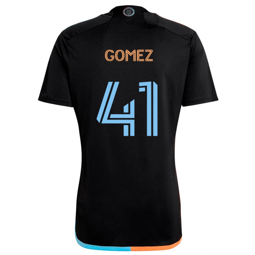 Men Football Julián Gómez #41 Black Orange Blue Away Jersey 2024/25 T-Shirt Za