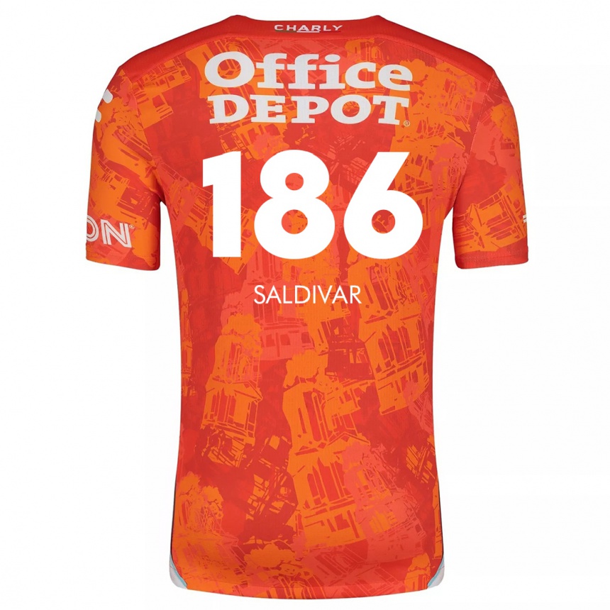 Men Football José Saldívar #186 Orange White Away Jersey 2024/25 T-Shirt Za