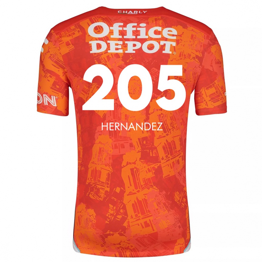 Men Football Sergio Hernández #205 Orange White Away Jersey 2024/25 T-Shirt Za