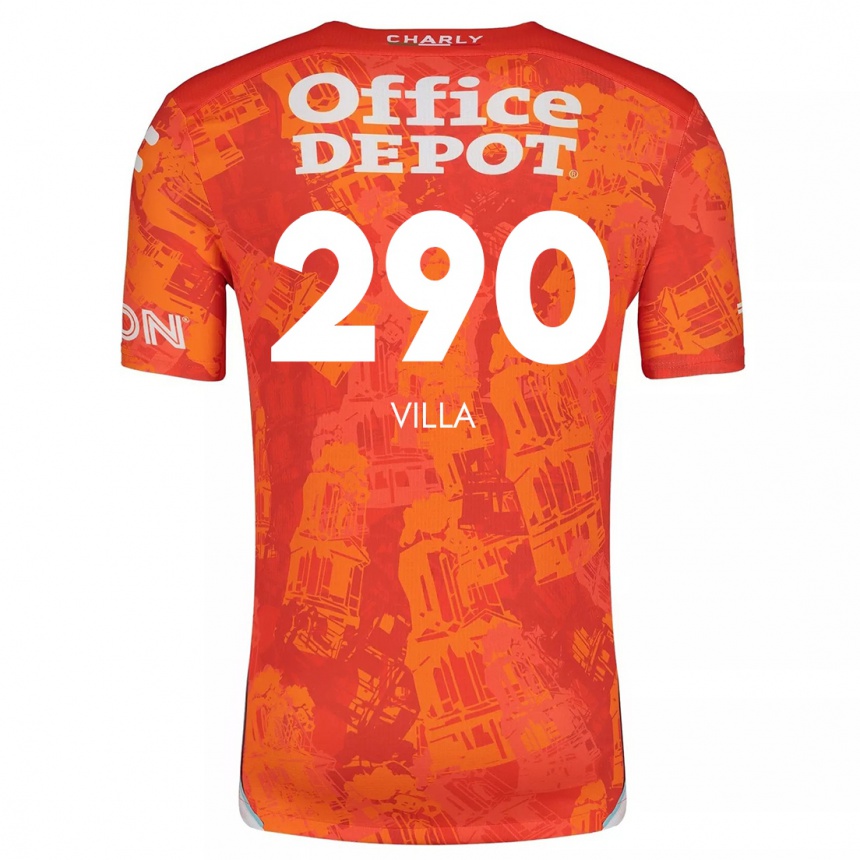 Men Football Adrián Villa #290 Orange White Away Jersey 2024/25 T-Shirt Za