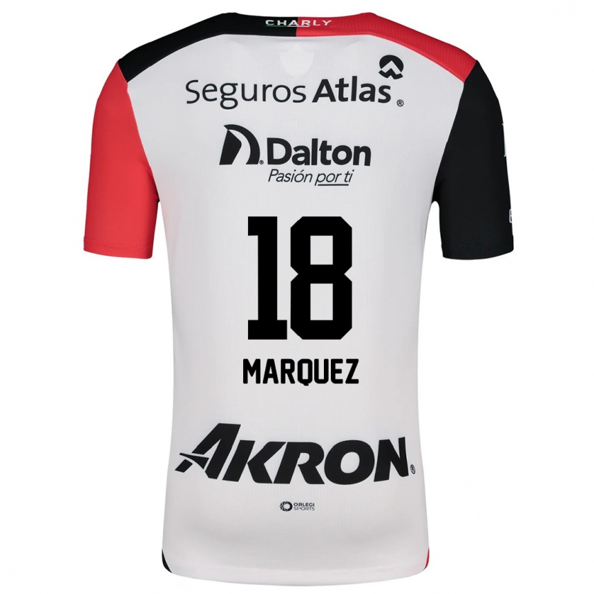 Men Football Jeremy Márquez #18 White Red Black Away Jersey 2024/25 T-Shirt Za