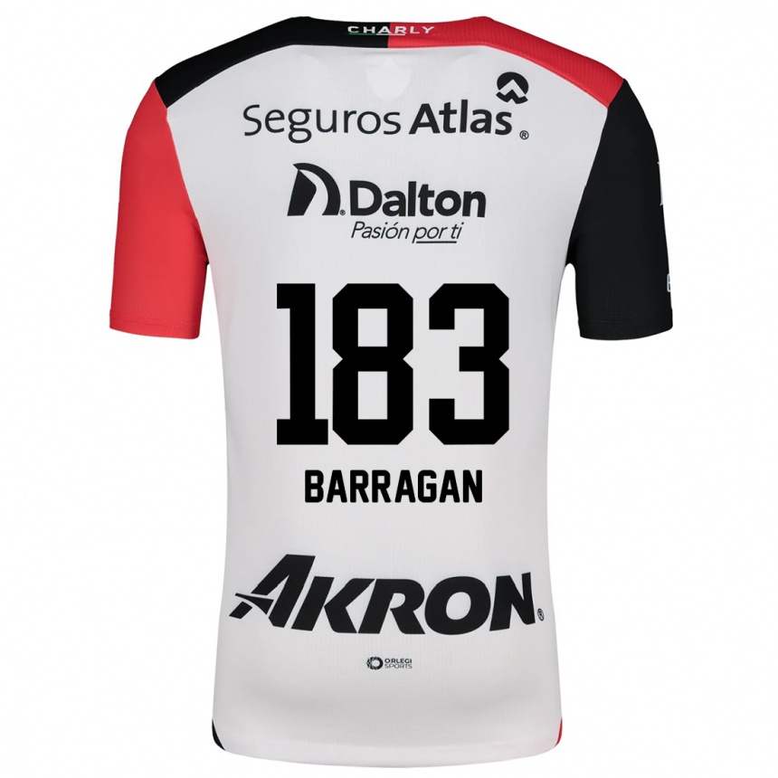 Men Football Roberto Barragán #183 White Red Black Away Jersey 2024/25 T-Shirt Za