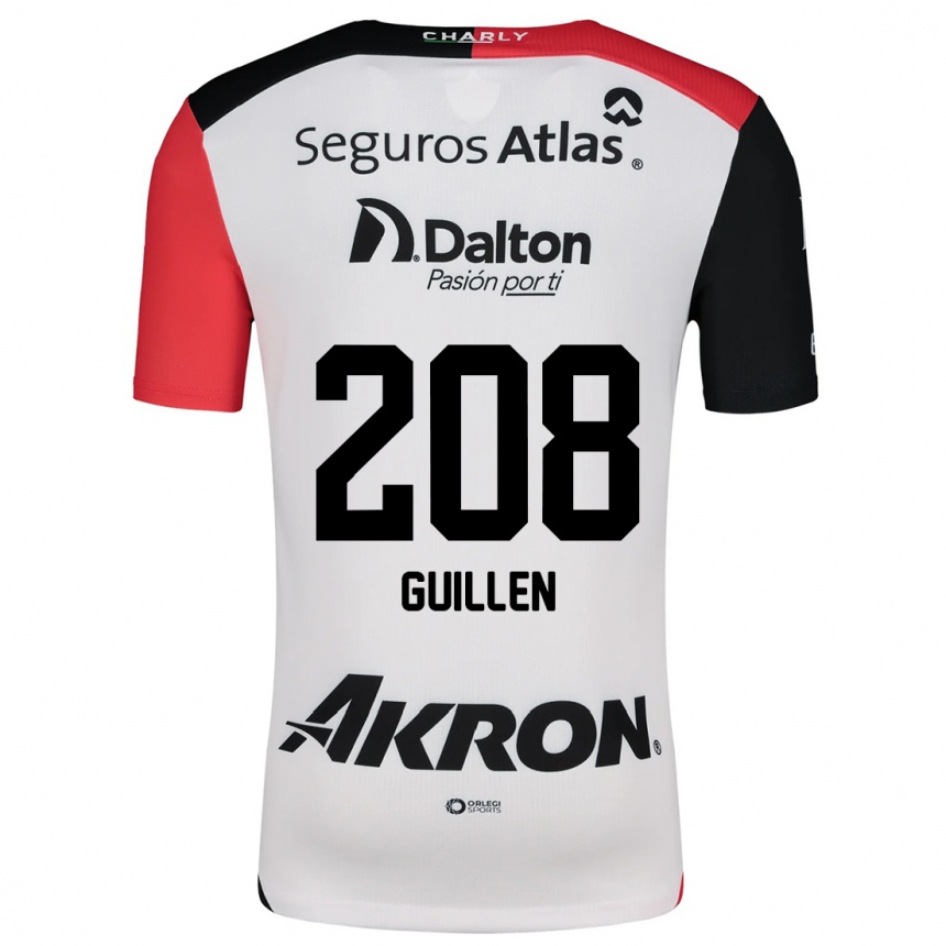 Men Football Jesús Guillén #208 White Red Black Away Jersey 2024/25 T-Shirt Za