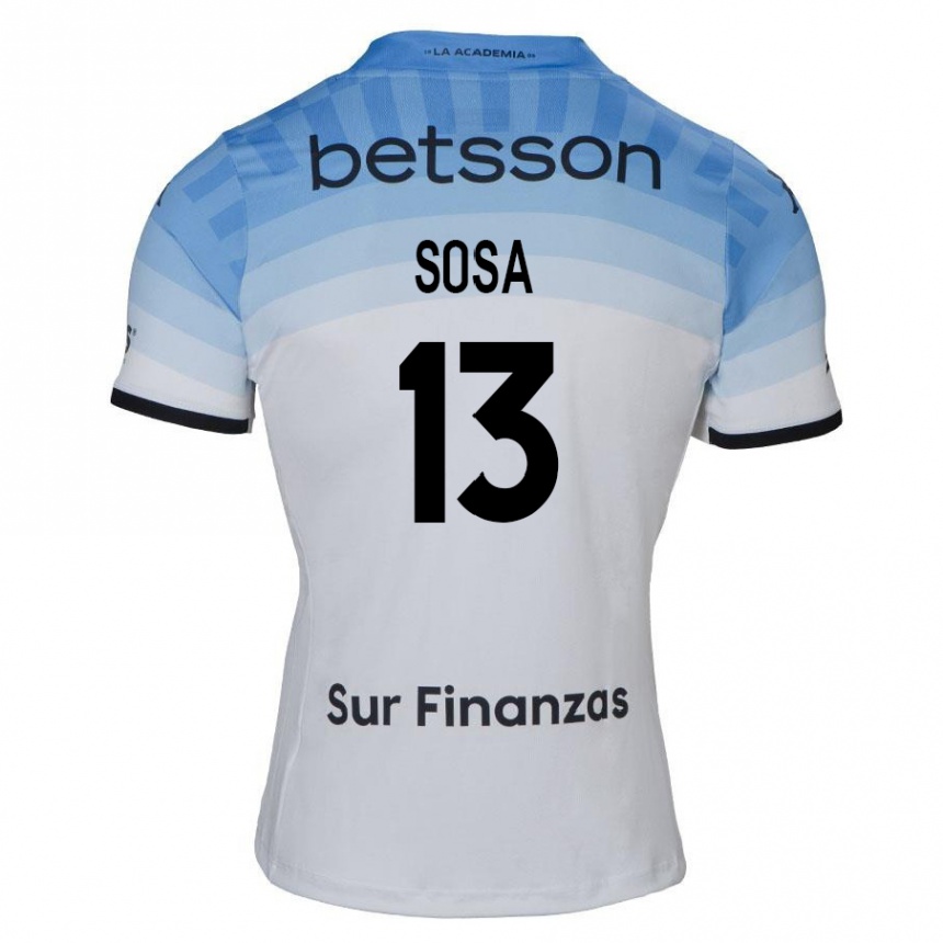 Men Football Santiago Sosa #13 White Blue Black Away Jersey 2024/25 T-Shirt Za