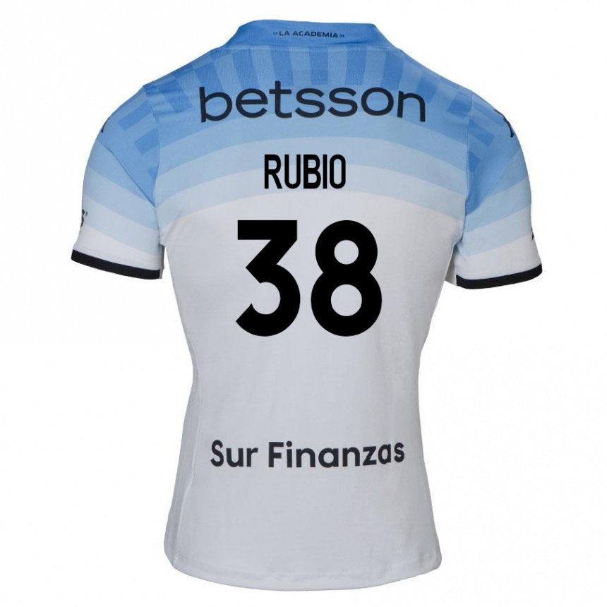 Men Football Tobías Rubio #38 White Blue Black Away Jersey 2024/25 T-Shirt Za