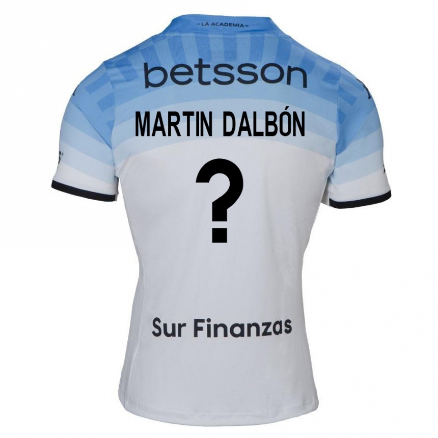 Men Football Juan Martin Dalbón #0 White Blue Black Away Jersey 2024/25 T-Shirt Za