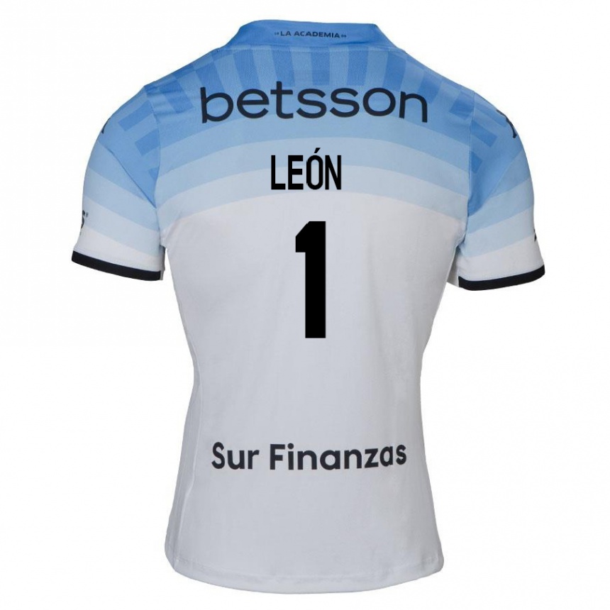 Men Football Roberto León #1 White Blue Black Away Jersey 2024/25 T-Shirt Za