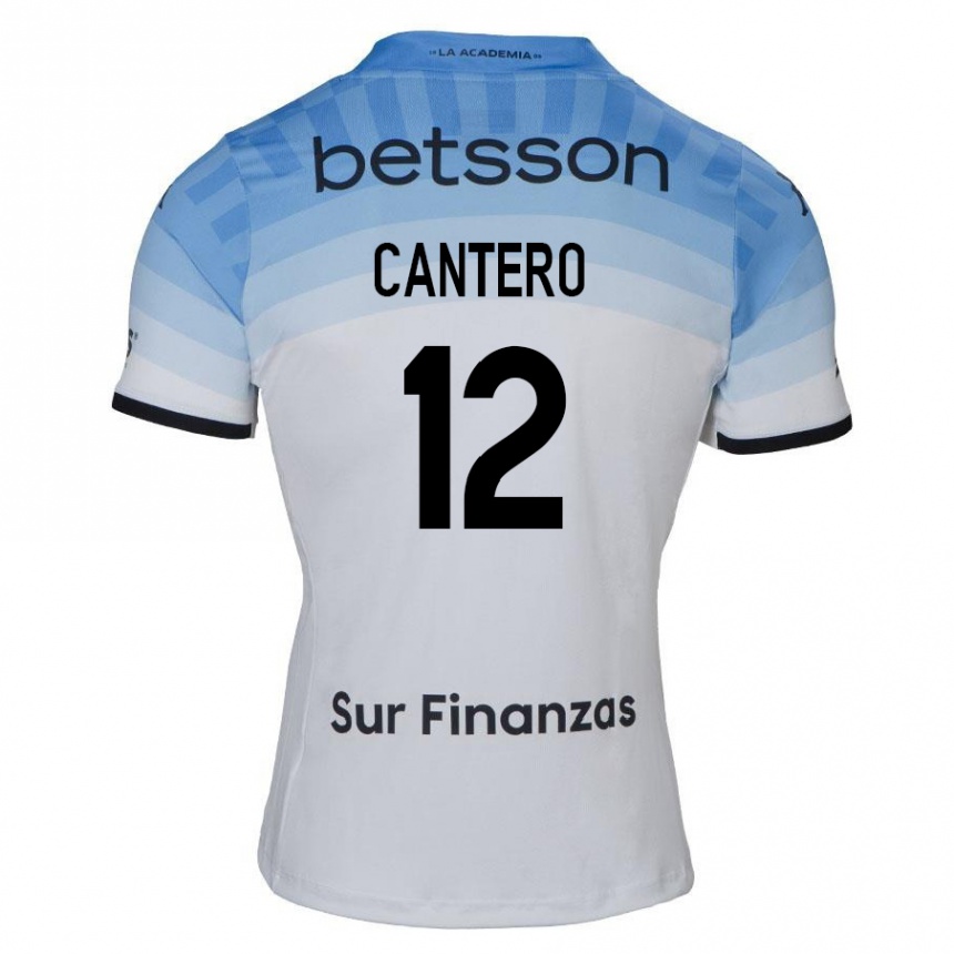 Men Football Milton Cantero #12 White Blue Black Away Jersey 2024/25 T-Shirt Za