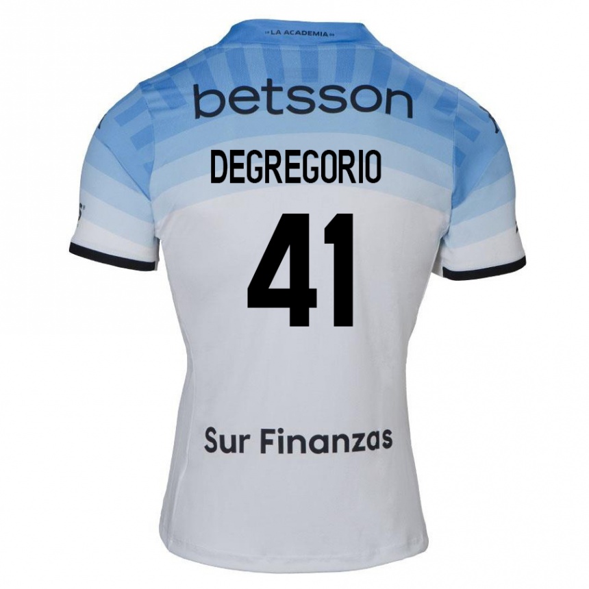 Men Football Ramiro Degregorio #41 White Blue Black Away Jersey 2024/25 T-Shirt Za