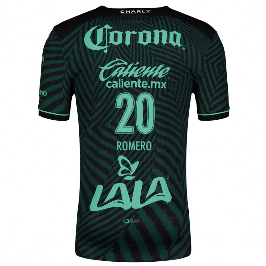 Men Football Lia Romero #20 Black Green Away Jersey 2024/25 T-Shirt Za