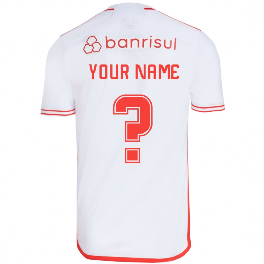 Men Football Your Name #0 White Red Away Jersey 2024/25 T-Shirt Za