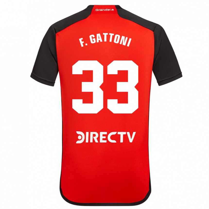 Men Football Federico Gattoni #33 Red Black White Away Jersey 2024/25 T-Shirt Za