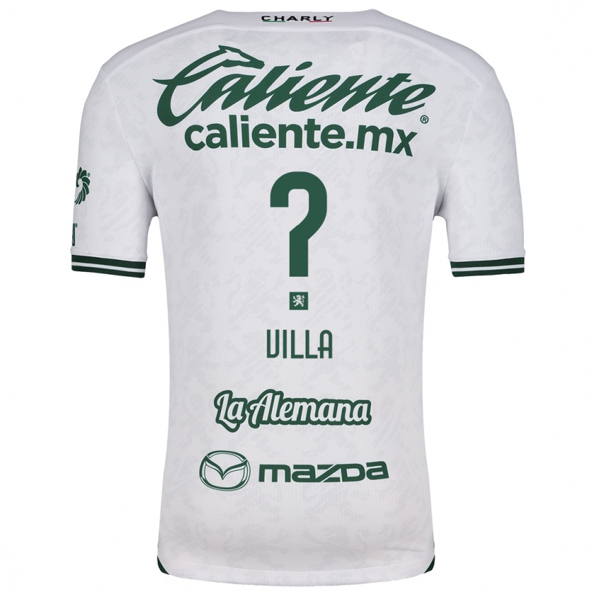 Men Football Óscar Villa #0 White Green Away Jersey 2024/25 T-Shirt Za