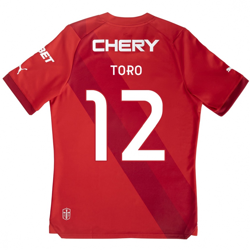 Men Football Ian Toro #12 Red White Away Jersey 2024/25 T-Shirt Za