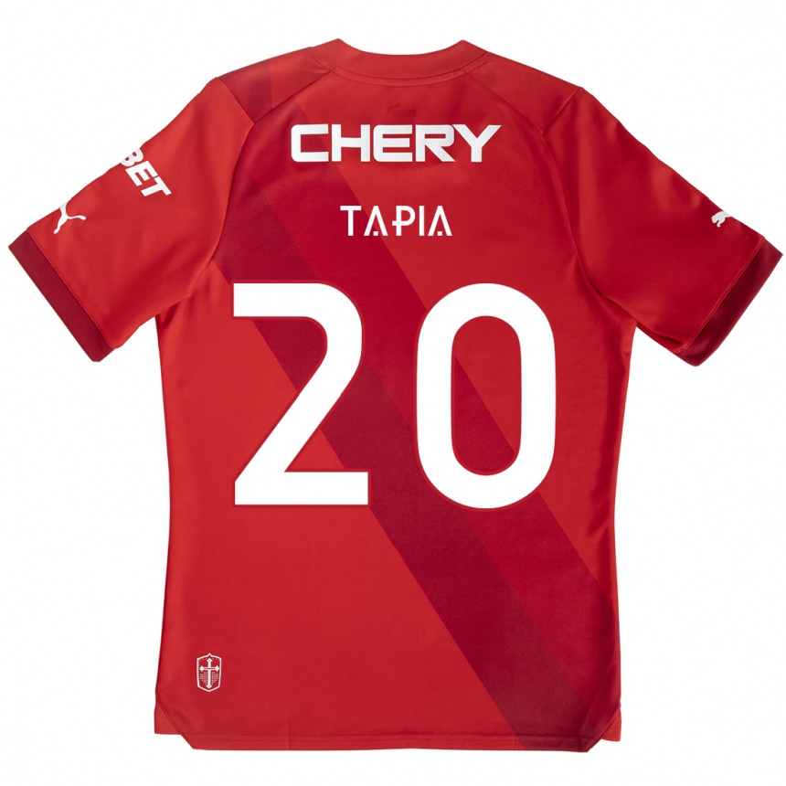 Men Football Gonzalo Tapia #20 Red White Away Jersey 2024/25 T-Shirt Za