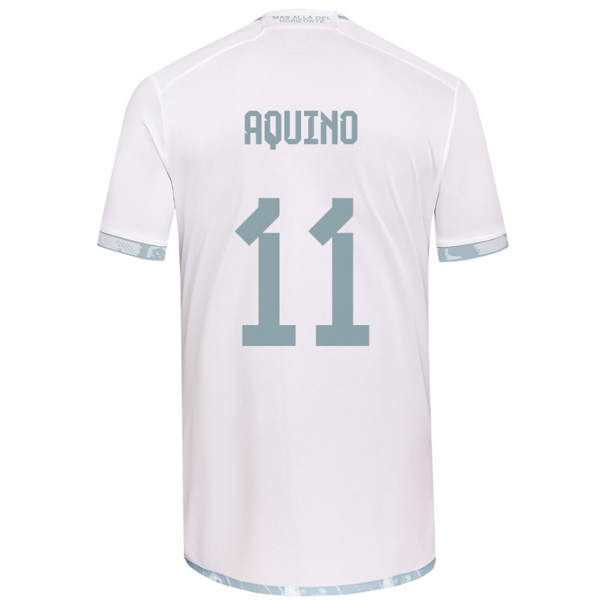 Men Football Yisel Aquino #11 White Grey Away Jersey 2024/25 T-Shirt Za