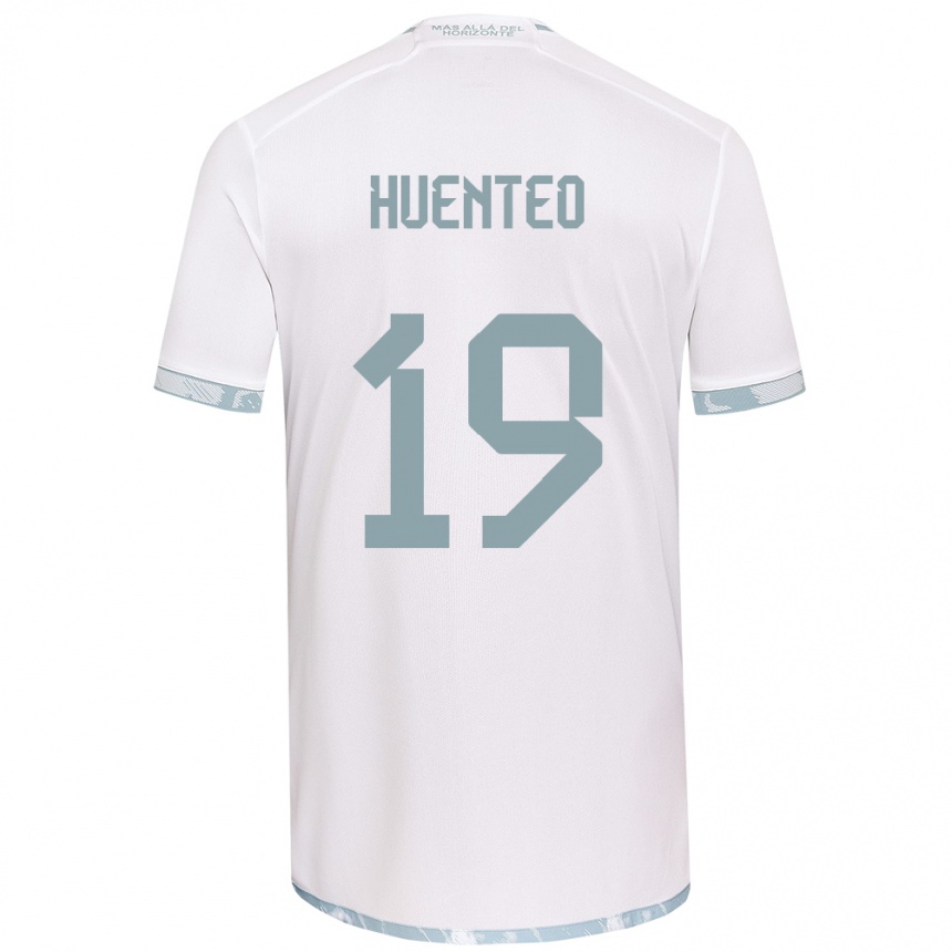 Men Football Yessenia Huenteo #19 White Grey Away Jersey 2024/25 T-Shirt Za