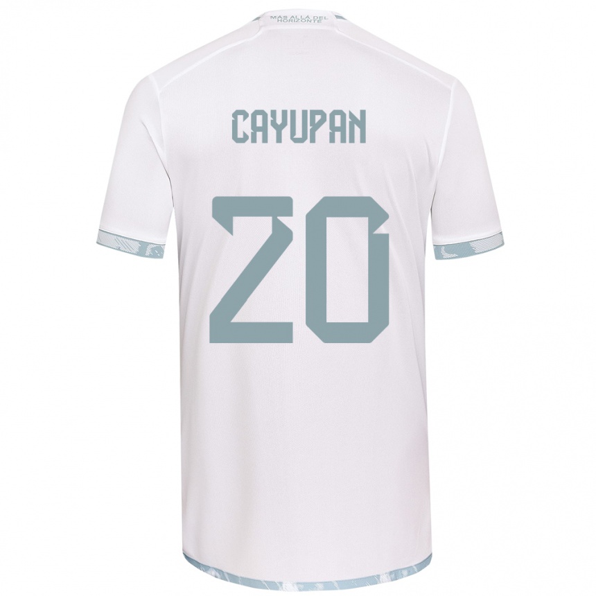 Men Football Natalia Cayupán #20 White Grey Away Jersey 2024/25 T-Shirt Za