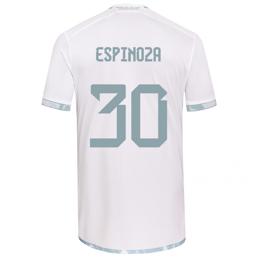 Men Football Isidora Espinoza #30 White Grey Away Jersey 2024/25 T-Shirt Za