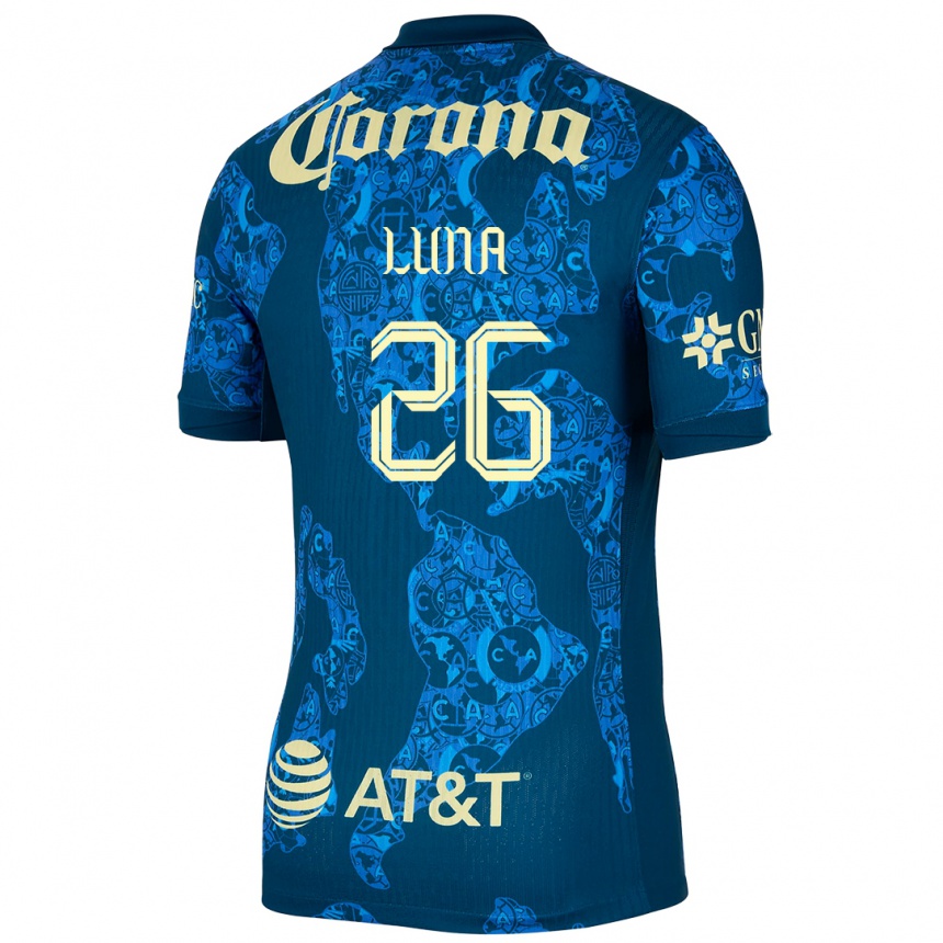 Men Football Karen Luna #26 Blue Yellow Away Jersey 2024/25 T-Shirt Za